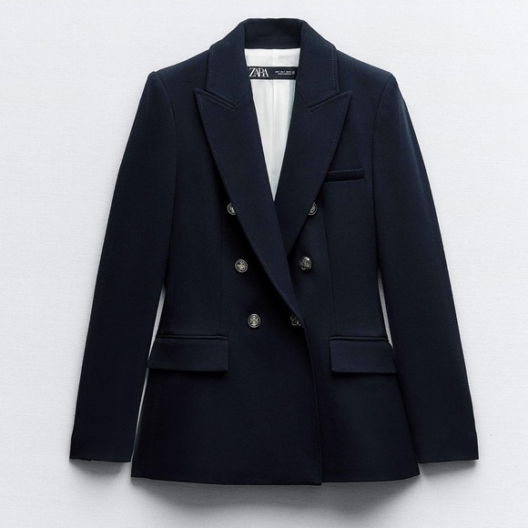 Zara TAILORED DOUBLE BREASTED BLAZER - Picture 3 of 7